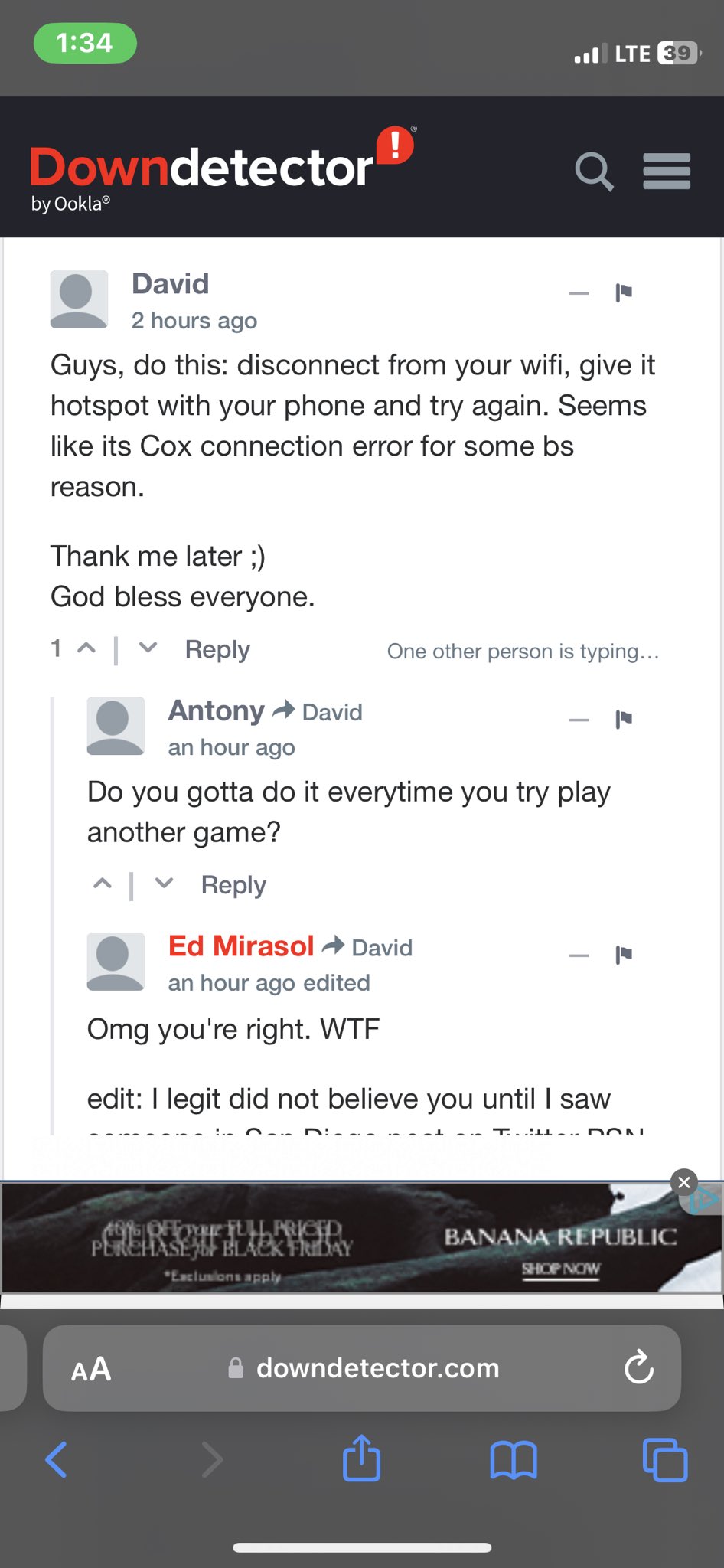 rossifer on Twitter "If you’re having an issue with cox and PlayStation network servers down, I