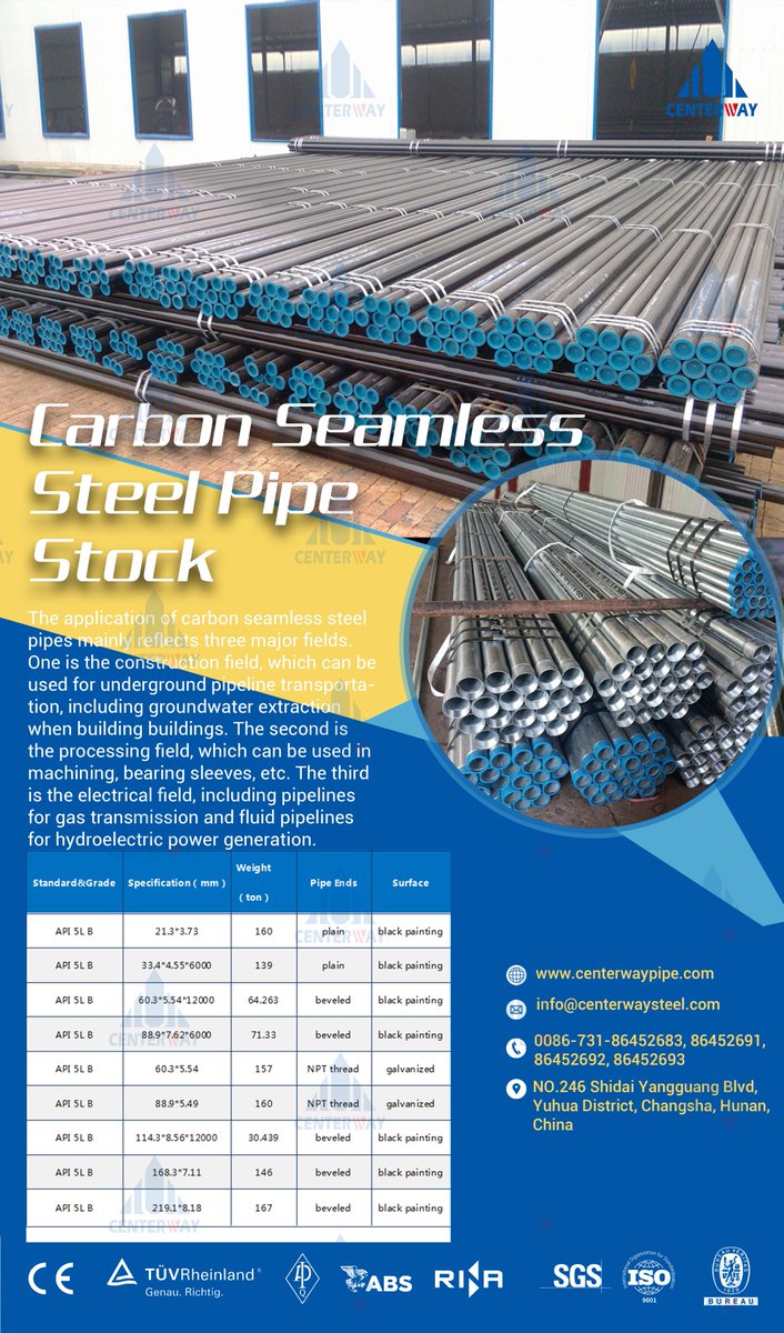 🎉Another new stock list coming in now!! More to follow!!

Interested? Feel like struggling to find quality suppliers?

Just DM me or send me inquiries:moe@centerwaypipe.com
#carbonsteelpipe #seamlesssteelpipe #steelproducts #qualitysupplier #steelpipe #Çelikboru #쇠파이프 #鋼管