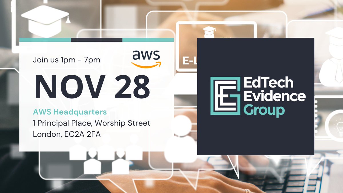 Looking forward to seeing so many of your at today's event. If you're not attending today but would like to find out about future events please sign up to recieve our newsletter: edtechevidence.com/events/