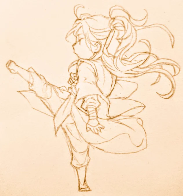 紙にらくがき。魏嬰。 