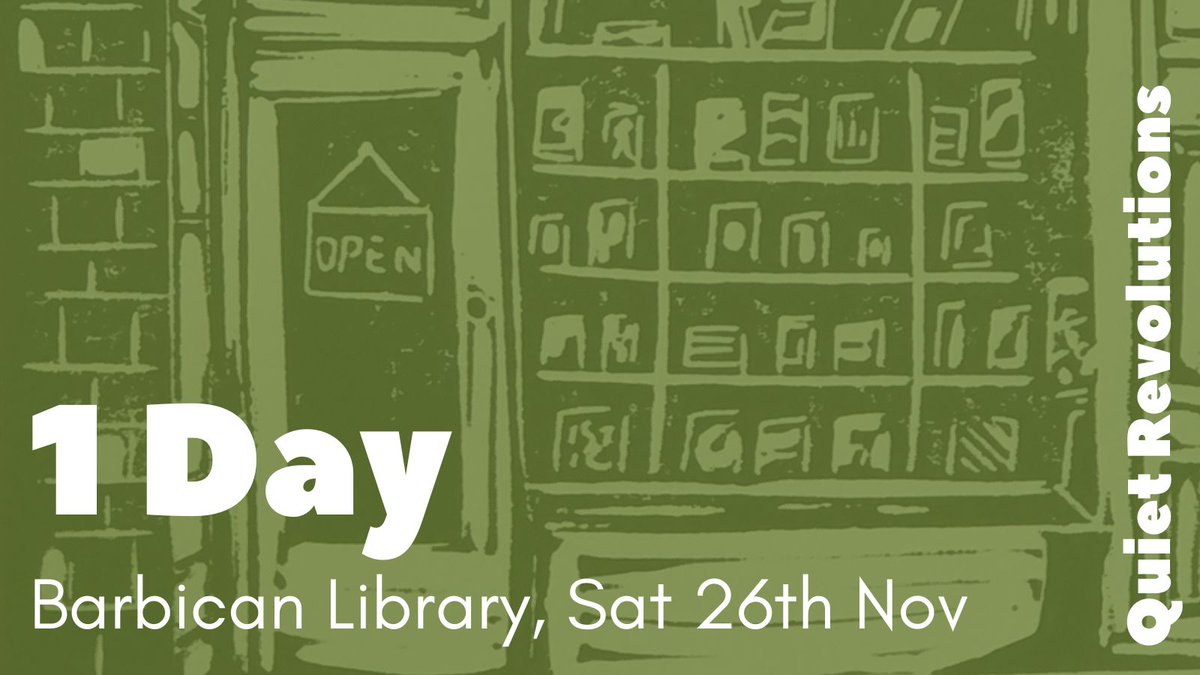 ontherecordcic's tweet image. Just 1 day to go before #QuietRevolutions @BarbicanCentre @barbicanlib! The talks are now sold out but the bookfair is open to all from 10 -4. Browse radical, inclusive books for all ages from  London and beyond! Pick up a bookshop print &amp;amp; explore radical bookshop history📚