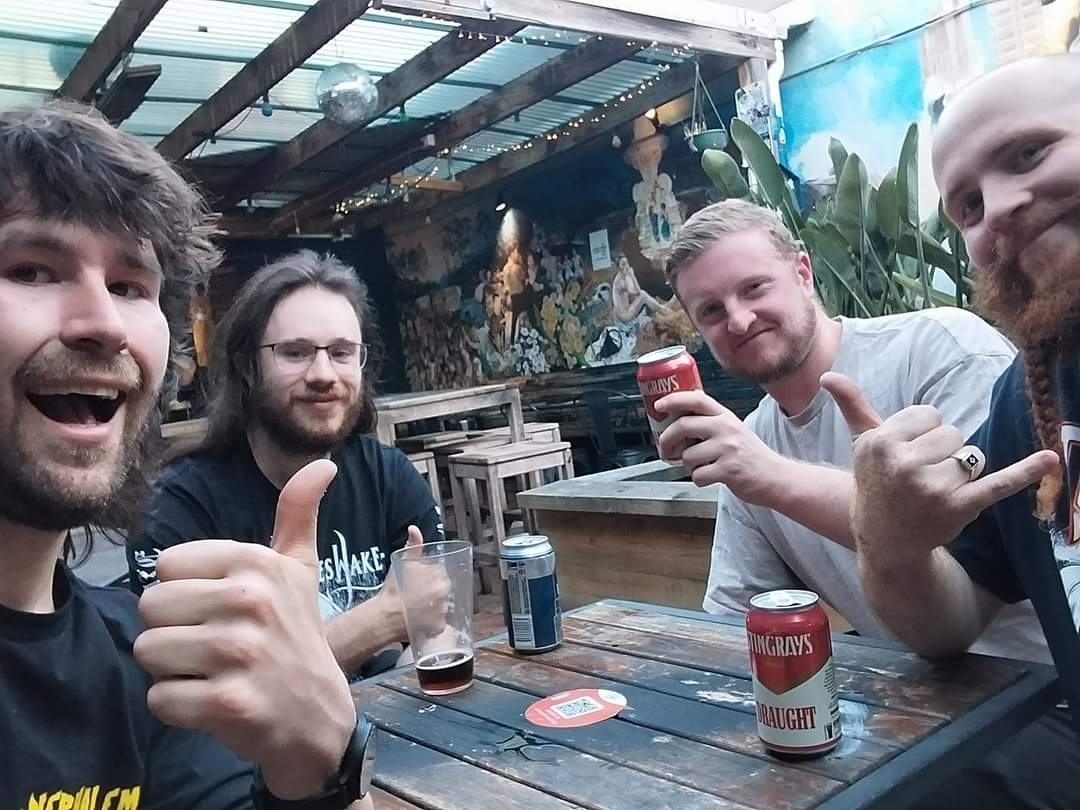 Viper_Throne's tweet photo. Cheers #Melbourne! Time to turn it up for the mighty Skeletal Remains!

#metal #thrashmetal #deathmetal #blackmetal #extrememetal #aussiemetal #riffs #gigs #handsome https://t.co/IYyoKQaI0k