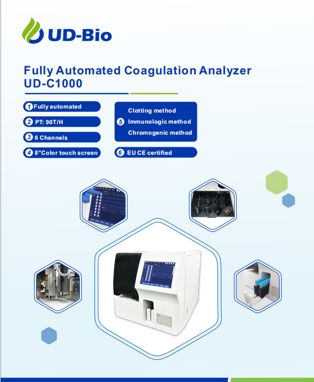 UD_Bio's tweet photo. Good news! UD-Bio has developed a small-size fully automated coagulation analyzer.
● Applicable for clotting, immunologic and chromogenic method
● High Efficiency: 6 channels, 90 tests/hour for PT
● Special UI design color touchscreen
● Auto probe cleaning, Auto cup grasping https://t.co/H1p6uUtkYD