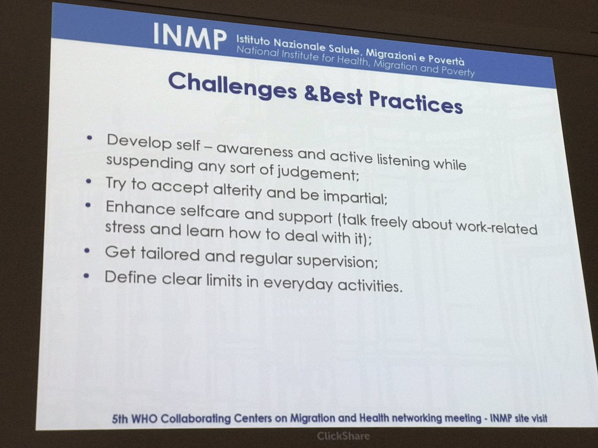 NSkogberg's tweet photo. Work of transcultural mediators is complex and challenging, involving being a:
💎 communication facilitator
💎 conflict solver
💎 active agent for integration
#INMP @WHO_Europe collaboration centre for migration and health, Rome https://t.co/x5v6646fh8