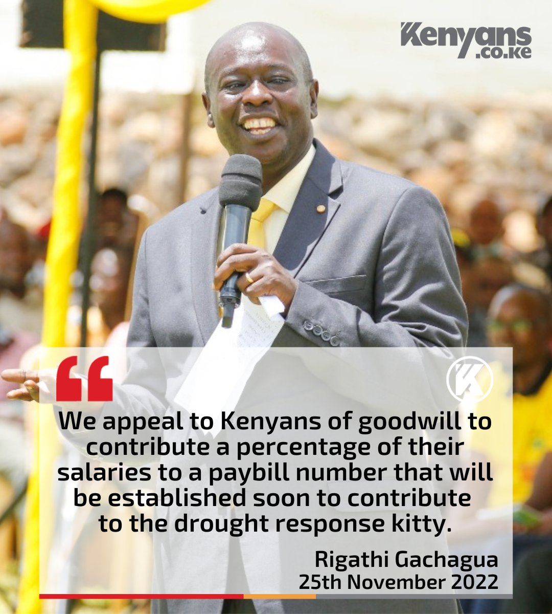 Kenyans's tweet photo. We appeal to Kenyans of goodwill to contribute a percentage of their salaries - DP Rigathi https://t.co/VUwhMRIgSz