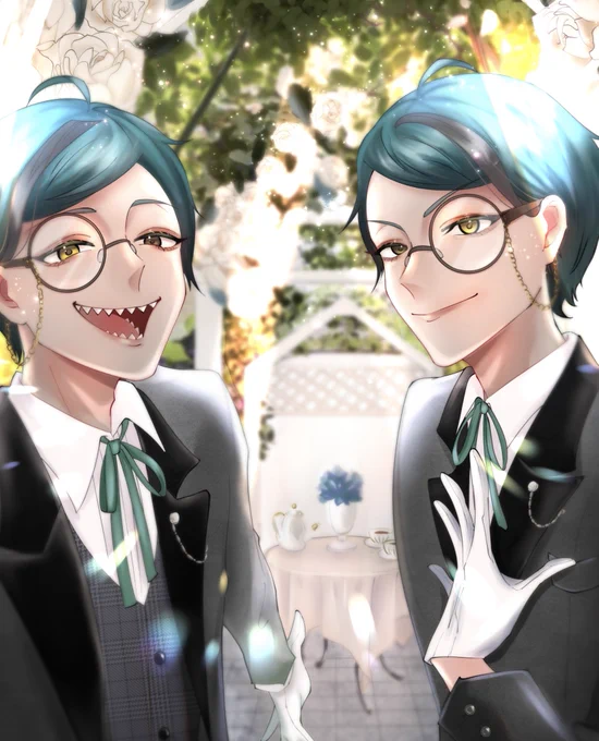 #いい双子の日全部フロは左で、ジェが右なの 