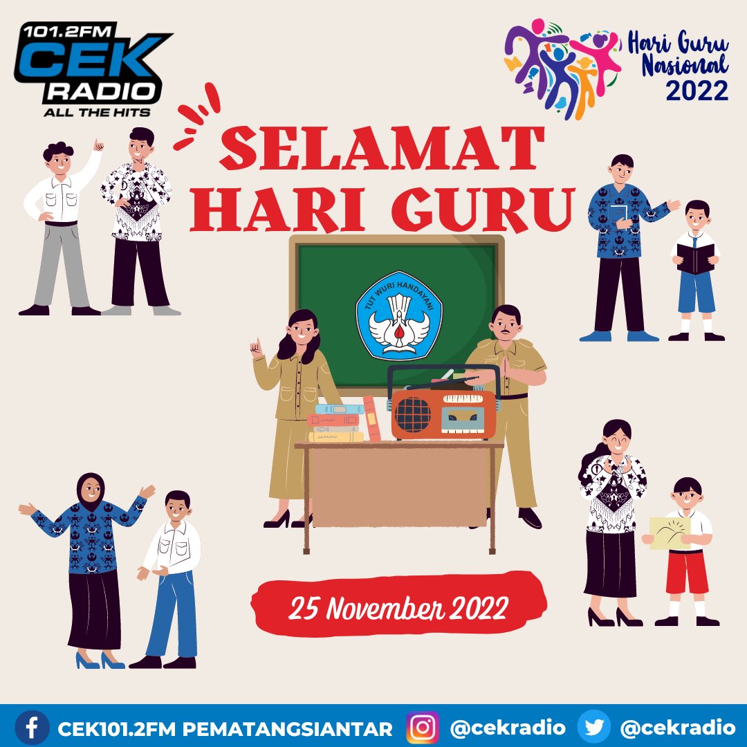 cekradio's tweet photo. Mari Yuk Sama sama rekan muda kita ingat Jasa dan Usaha Guru guru yang telah mendedikasikan waktunya untuk mendidik kita hingga saat ini.
Selamat Hari Guru 
25 November 2022
Terimakasih untuk setiap aspek yang telah kalian ajarkan hingga saat ini.
 #hariguru #cekradio #rekanmuda https://t.co/hKsP932dNI