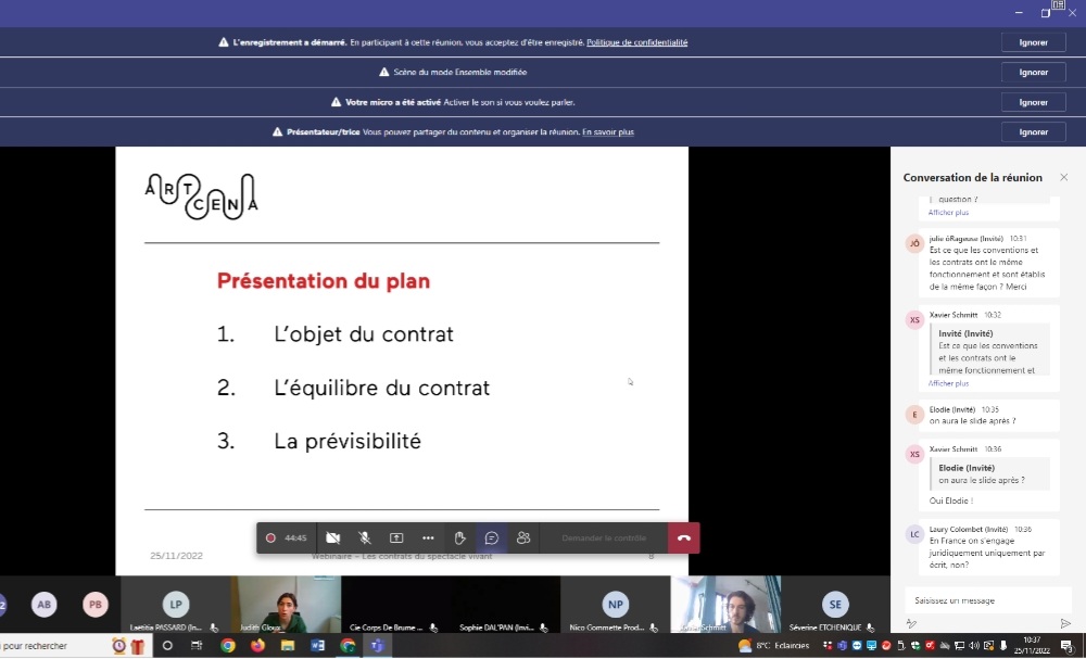 Plus de 200 chargé.e.s de production et d'administration de compagnies et structures participent au webinaire sur "les contrats du spectacle vivant" organisé par <a href="/artcena_fr/">ARTCENA</a> et <a href="/LaCollaborative/">La Collaborative</a> [<a href="/OARAquitaine/">OARA</a>, <a href="/occitanienscene/">Occitanie en scène</a>, @odianormandie, <a href="/SVBretagne/">Spectacle vivant en Bretagne</a>, @AgCulturelleGE].