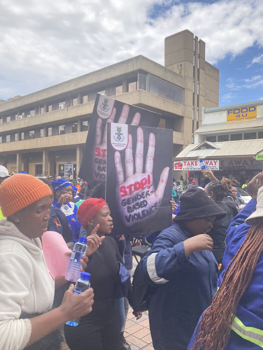 We are at the Emalahleni Municipality 16day of Activism Drive with <a href="/khanyiNkuluSA/">Nkululekokhanyi</a> as one of the speakers #16daysofactivism <a href="/sagovau/">SA Government</a>