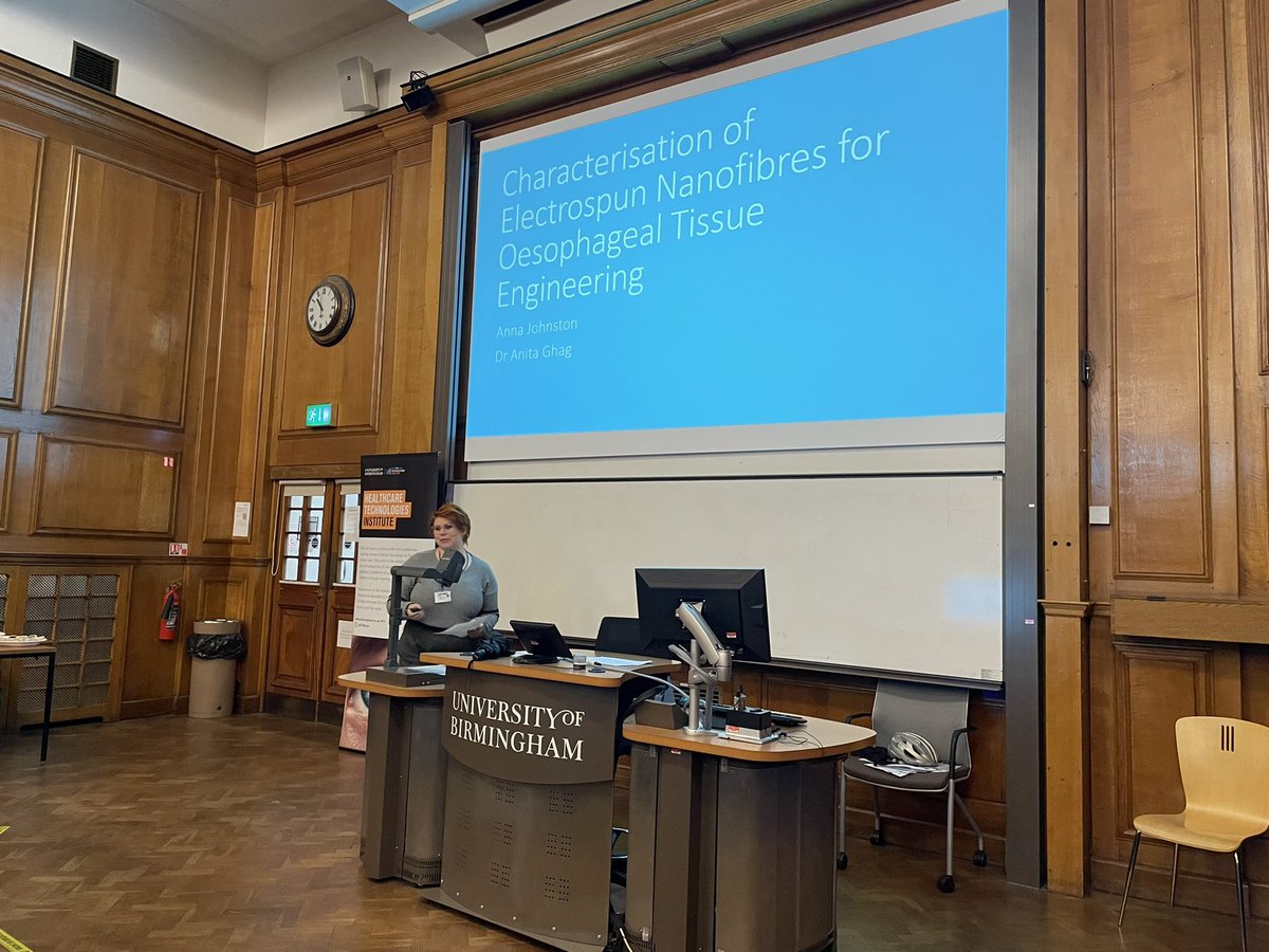 Healthcare Technologies Institute (HTI) (@htibham) on Twitter photo Our first speaker of the day was Anna Johnston ( <a href="/AnnaJohnston94/">Anna Johnston</a> ) who gave a talk titled: Characterisation of Electrospun Nanofibres for Osteophageal Tissue Engineering. #htibham <a href="/anita_ghag/">Anita Ghag</a> <a href="/ChemEngBham/">ChemEng Bham</a> Our first speaker of the day was Anna Johnston ( <a href="/AnnaJohnston94/">Anna Johnston</a> ) who gave a talk titled: Characterisation of Electrospun Nanofibres for Osteophageal Tissue Engineering. #htibham <a href="/anita_ghag/">Anita Ghag</a> <a href="/ChemEngBham/">ChemEng Bham</a>