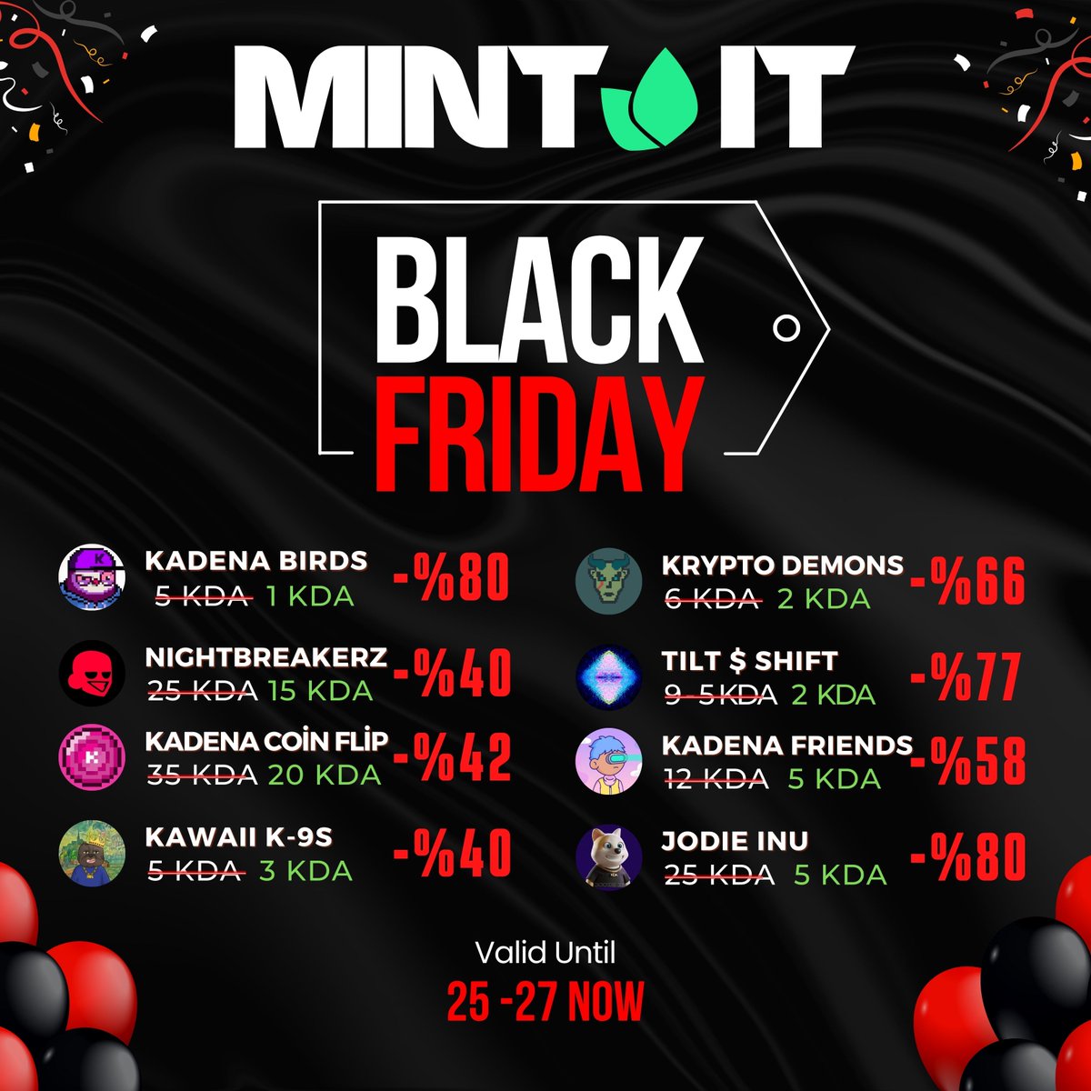 #BlackFriday specials all weekend on mintit.studio! NFTs up to 80% off! 

Bring on the bulls baby!! #KDA