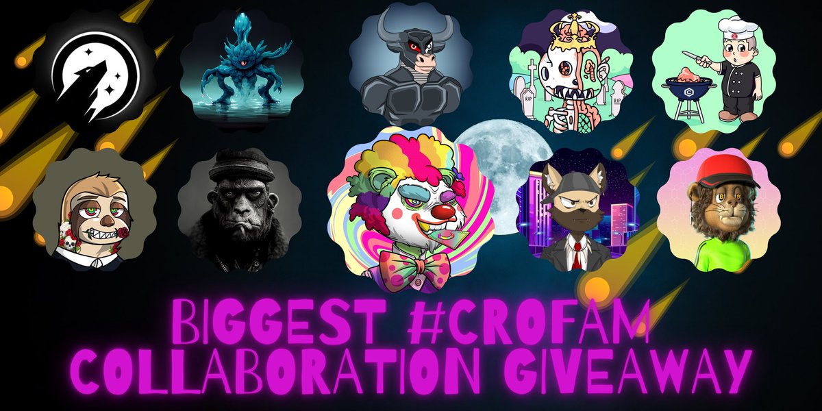 Mooncrew_cro's tweet photo. 🚨#CronosNFT #Giveaway🚨

Prizes:

🏆10x100 #cro
🏆17xNFTs
🏆20xWLs

To Enter:
✅Follow @MoonApeCrew @liminalskingdom @boredslothz @Moonflownft @LionSocialClub @og_cronos @CroodleApe @wildcrodogs @redefinedbulls @CronoSteakHouse @kings_kuan
✅❤️&amp;🔁&amp; 🏷️4 #crofam

120HRS⏳ https://t.co/oQTq5m2LVg