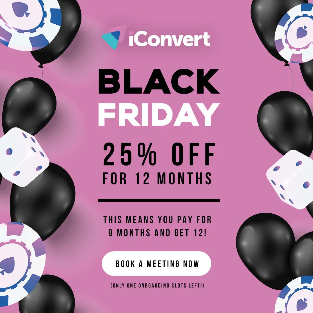 Have you taken advantage of our Black Friday deal yet?
You wouldn't be the first, but you could be the last as we only have one onboarding slot left with this deal!

Book a meeting today - buff.ly/3U1jEL4