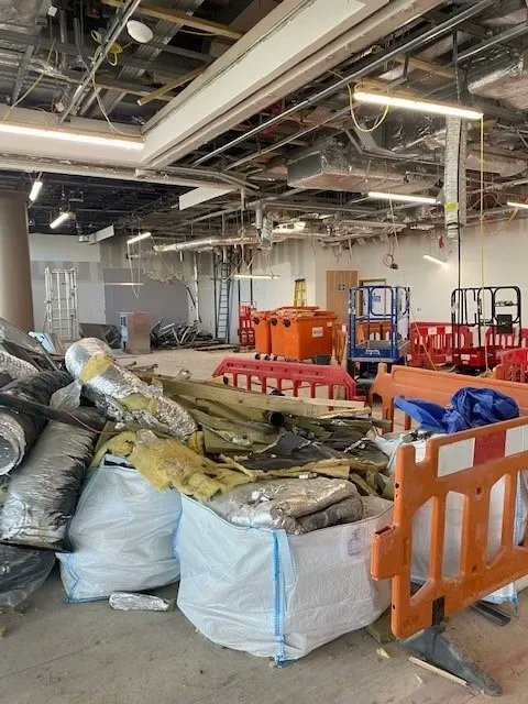 Hughes_Salvidge's tweet photo. Great progress being made by the team in Heathrow. Our airside terminal 4 lounge strip out is well underway and its great to be back live with our long standing clients. #HSDemo #Demolition #Stripout #AirportSpecialists #Partnerships https://t.co/2Cr9N7eFtj