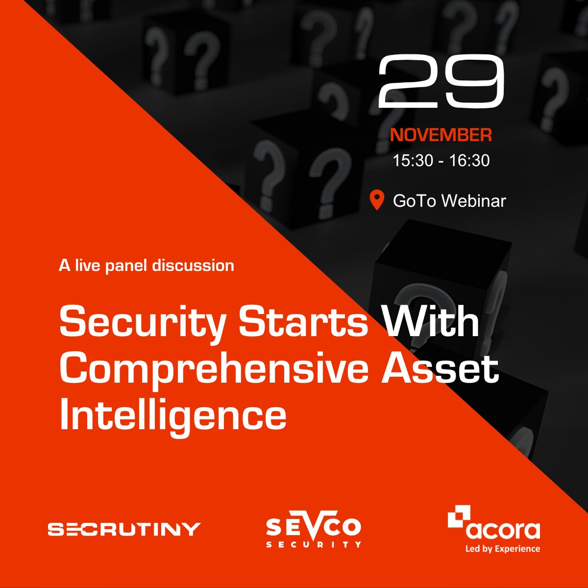 Don't miss out on the chance to put your burning questions to the experts! Join Secrutiny, Acora and Sevco online for a panel discussion at 15:30 on 29th Nov: okt.to/CkDolg