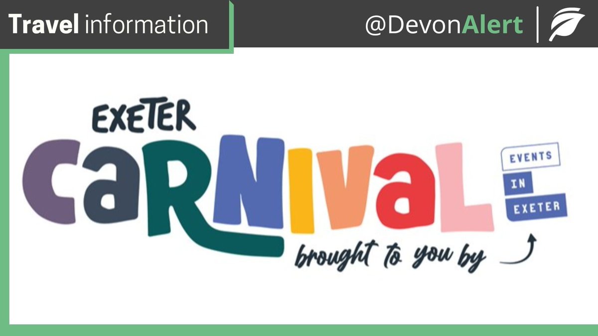 Devon Alert (@devonalert) on Twitter photo #Devon Exeter Carnival will be taking place tomorrow. Road closures will begin from 17:00 onwards in the city, and 15:00 in Southernhay lasting until 21:00. For more information on this please follow the link. JC soc.devon.cc/uDvFt <a href="/DevonCC/">Devon County Council</a> <a href="/BBCTravelSW/">BBC Travel SouthWest</a> <a href="/StagecoachSW/">Stagecoach SouthWest</a> #Devon Exeter Carnival will be taking place tomorrow. Road closures will begin from 17:00 onwards in the city, and 15:00 in Southernhay lasting until 21:00. For more information on this please follow the link. JC soc.devon.cc/uDvFt <a href="/DevonCC/">Devon County Council</a> <a href="/BBCTravelSW/">BBC Travel SouthWest</a> <a href="/StagecoachSW/">Stagecoach SouthWest</a>