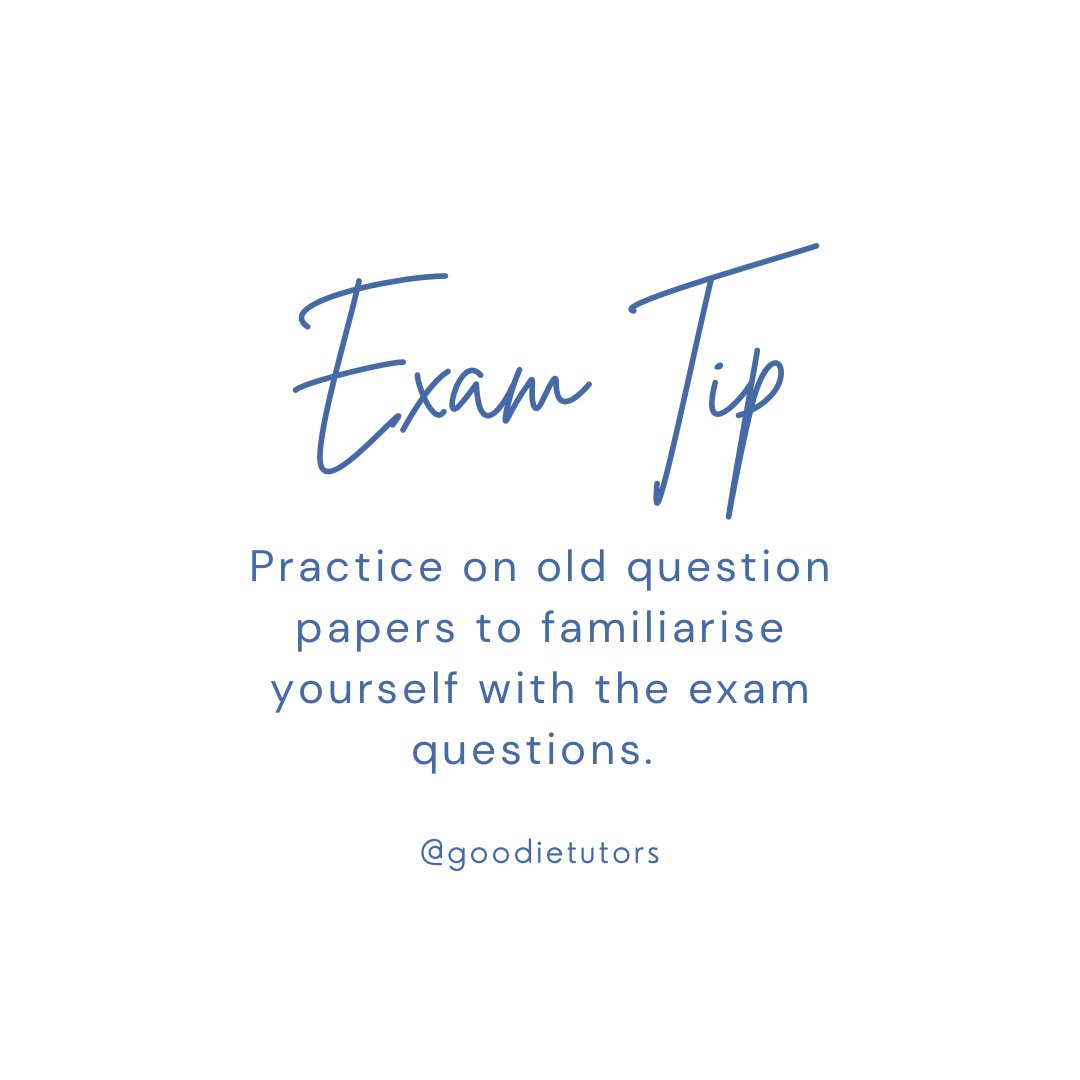 The oldest trick in the book, use old question papers to prepare for your exam! 
___

#goodietutors #examtip