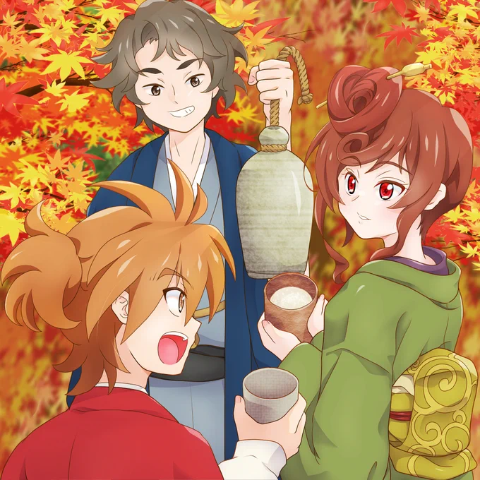 「甘酒、好きでありんす」「俺はこっちの澄んでるほうが好きだけどな」「あっ伊東ぅー!俺にもくれ!」#ゾンビランドサガ#ゆうぎり生誕祭2022 