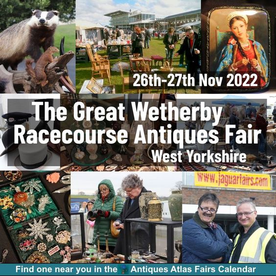 The🎄 Great Wetherby Racecourse Antique Fair 26th 27th November details AND short Video on this link
antiquesatlas.com/antique_fair/t… Excellent on site catering free parking
<a href="/JaguarFairs/">Jaguar Fairs</a>
#jaguarfairswetherby 
<a href="/WetherbyRaces/">Wetherby Racecourse</a>
#salvagefair
#antiquefair
#vintagefair
#antiques
#collectorsfair