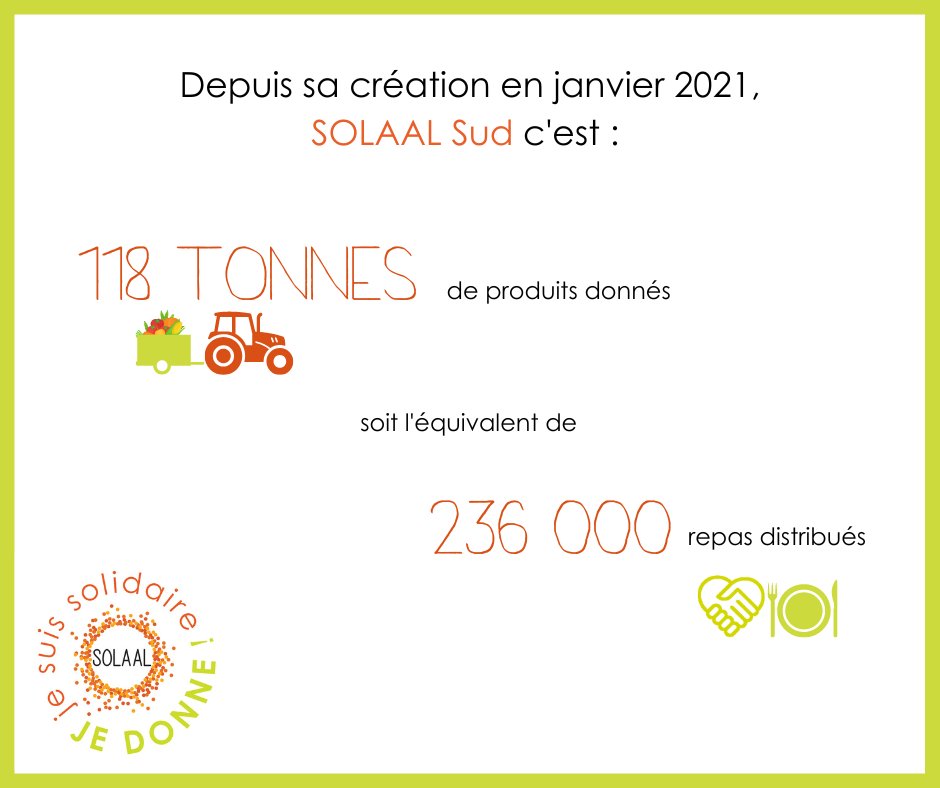[#SERD] ♻️ 
Grâce à sa mission quotidienne de gestion du #DonAgricole, son 
🎯 accompagnement du donateur de A à Z du process : <a href="/SolaalSud/">SOLAAL Sud</a> est acteur engagé dans la réduction des déchets ! 
Créée en janvier 2021, soutenue par PETR <a href="/paysarles/">PETR du Pays d'Arles</a> <a href="/MaRegionSud/">Région Sud</a> 
#solidarité #SOLAAL :