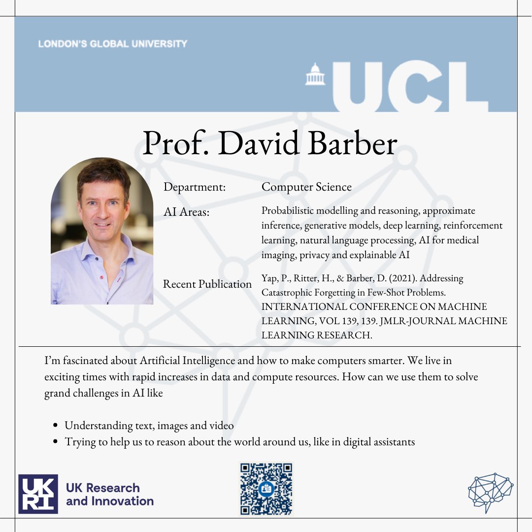 Thinking of applying for 2023? Finding the right supervisor is vital to your journey. Check our our available supervisors below and on our website. 

ucl.ac.uk/foundational-a…

Apply now ucl.ac.uk/foundational-a… 

#phdlife #shapethefuture #ai #studentships