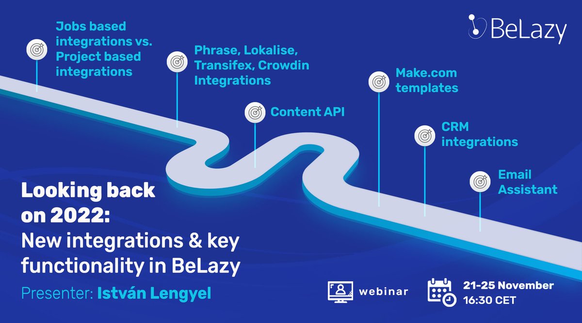 BeLazy_cat's tweet image. In this webinar, we’re going to look back at the most important improvements we introduced during the course of 2022.

Come and join us 👉bit.ly/3XifzoN 

#BeLazy #2022 #Webinar #Localization #Technology #Integrations #Automation