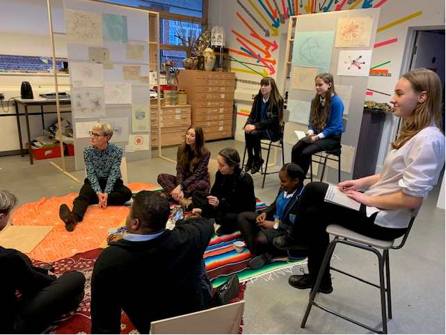 Our brilliant young artists invited the leadership team into their exhibition 'In Between Desks' . We discussed all things education and left inspired and energised. All credit to our powerful young women - you are amazing! <a href="/CCEatHGAEDART/">Creative Activism</a> <a href="/HgaedArt/">HGAED ART</a> <a href="/HarrisFed/">Harris Federation</a>