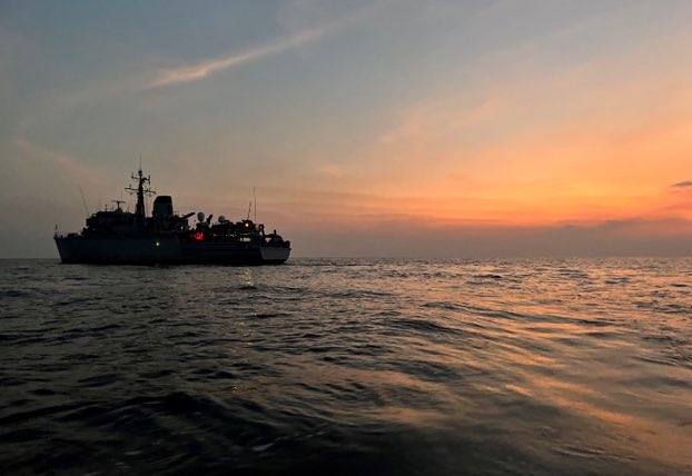 Crew 2 have comfortably settled into their new home onboard Chiddingfold as they take over operations in the region. We are looking forward to more spectacular sunsets during our time in the Middle East.🌅☀️ #OpKipion