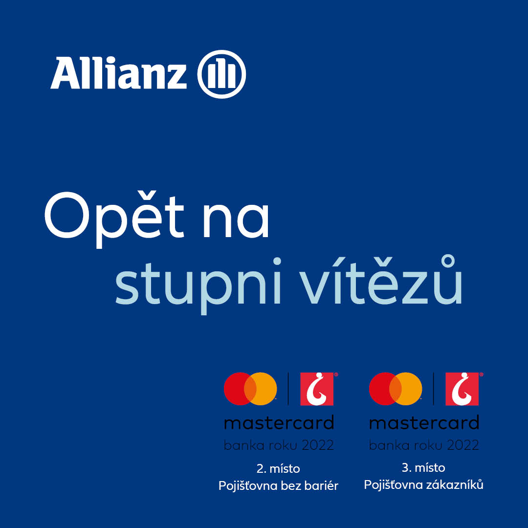 Na včerejším vyhlášení prestižní ankety #MastercardBankaroku2022 jsme bodovali hned dvakrát.
 
Na základě hodnocení Konta Bariéry jsme byli oceněni druhým místem v kategorii Pojišťovna bez bariér. V kategorii Pojišťovna zákazníků jsme se umístili na místě třetím.