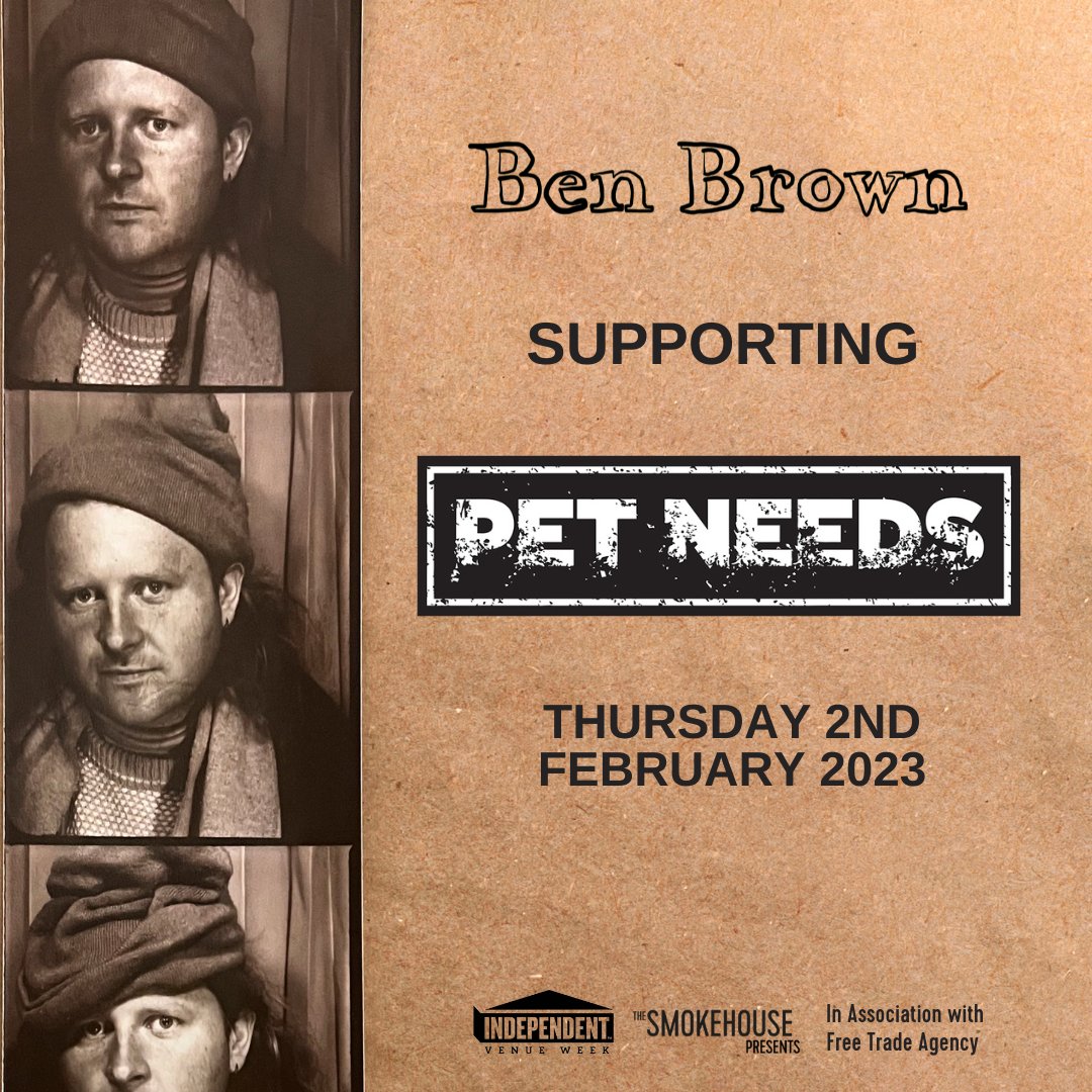 Ben Brown will be supporting @wearepetneeds for @IVW_UK next Feb. Get your tickets here: thesmokehouse.org/whatson/ivw-pe…