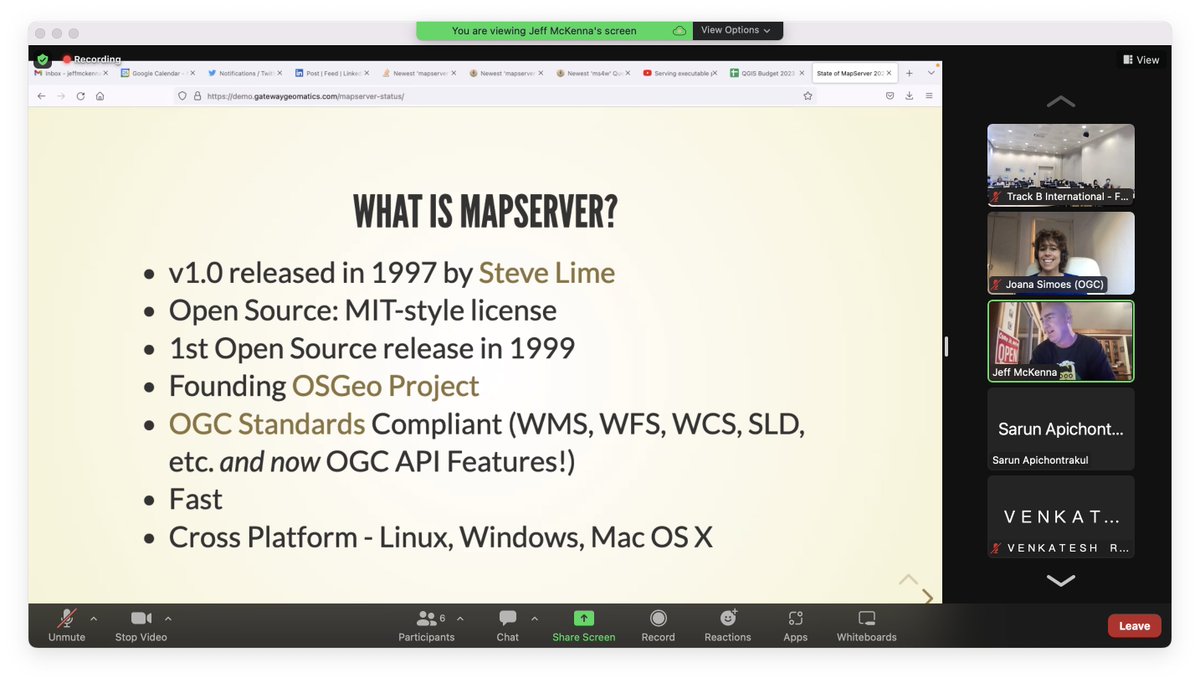 doublebyte's tweet photo. @mapserving highlights the #OGC standards support on #Mapserver, including #OGCAPI features! An endpoint for testing is available here :-) https://t.co/XkPC5QebUe  @FOSS4GTH #FOSS4GTH https://t.co/CSO2PIi3tz