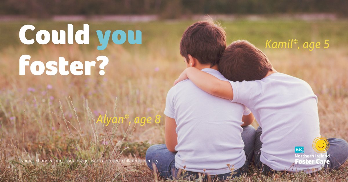 HSC NI Adoption & Foster Care (@hscadopt_foster) on Twitter photo Could you provide a long-term home for siblings Alyan*, 8, & Kamil*, 5? Visit tinyurl.com/ye3zmpf7 to find out more.
Call 08000720137 or email info@fostering.hscni.net to register for our virtual info session:
π
Mon 5 Dec
π7pm-8pm
*Names changed
<a href="/setrust/">South Eastern Trust</a> #CouldYouFoster Could you provide a long-term home for siblings Alyan*, 8, & Kamil*, 5? Visit tinyurl.com/ye3zmpf7 to find out more.
Call 08000720137 or email info@fostering.hscni.net to register for our virtual info session:
π
Mon 5 Dec
π7pm-8pm
*Names changed
<a href="/setrust/">South Eastern Trust</a> #CouldYouFoster