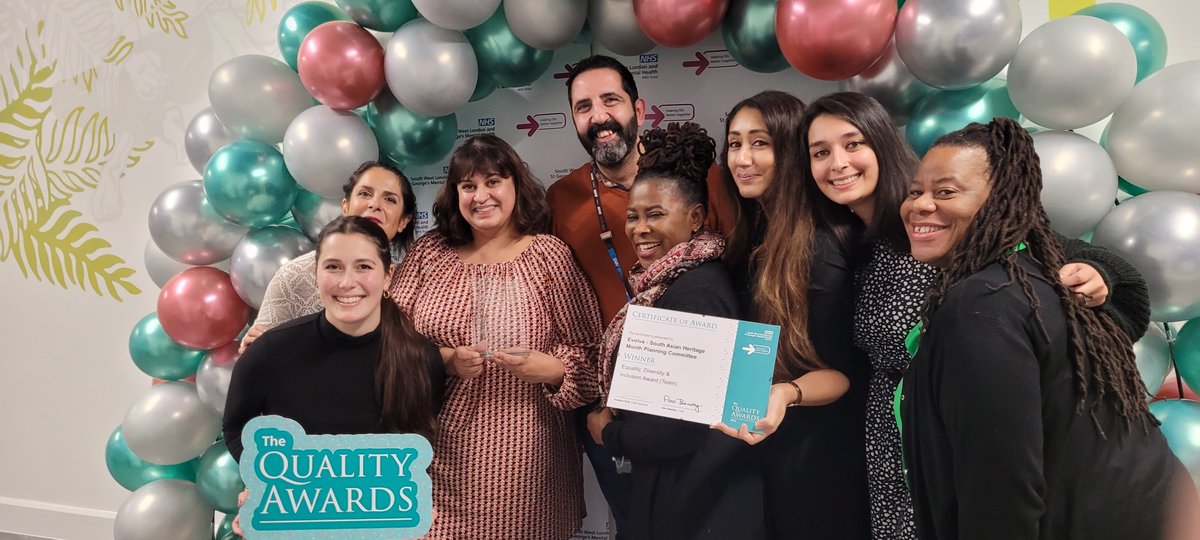 SWLSTG_EDI's tweet photo. Our @ESwlstg #SouthAsian #HeritageMonth Committee won Best #Equality #Diversity #Inclusion #Team at @SWLSTG #QualityAwards 2022

Representation matters! And teamwork makes the dream work
@Indie01477881 @Seema_198307 @jewelmarkpress @BolaEmerson @A_Francalanza @jen_khalfan #Nikita https://t.co/3aFjYRyELt