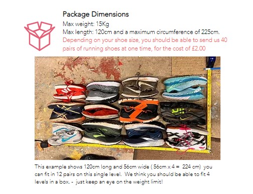 GreenerMiles's tweet photo. 🧵Jog On have started a great campaign to reuse your old running shoes - you can print an Evri label for £2 from their website to send them in: https://t.co/pYOgnWIS46.  We'll have collection points at all our races too - but before you send yours in, please stop and think... 1/3 https://t.co/7JxxtYjZ9K