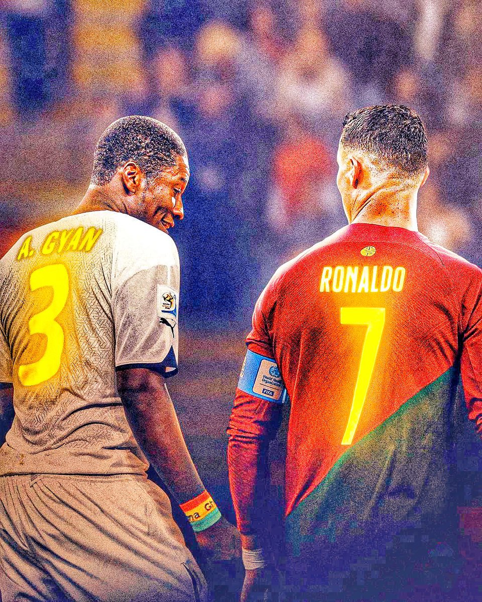 🏟️ @ASAMOAH_GYAN3 & Cristiano Ronaldo are the only players to score in 9 & 10 major international tournaments in a row respectively.

🔝#FIFAWorldCup Legends

🇬🇭 𝗔𝗚𝟯 🤝 𝗖𝗥𝟳 🇵🇹

 #Portugal|#BlackStars #PORGHA