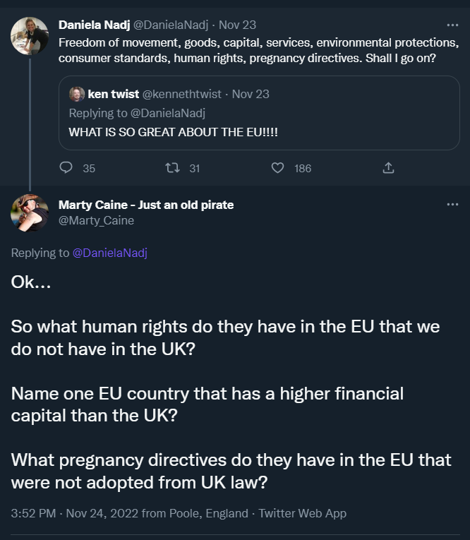 I love it when clueless Rejoiners spout utter nonsense and then go all quiet when you call them out on it...

You should take a look at <a href="/DanielaNadj/">Daniela Nadj</a>'s feed, it takes #Unbelievable to a whole new level.
