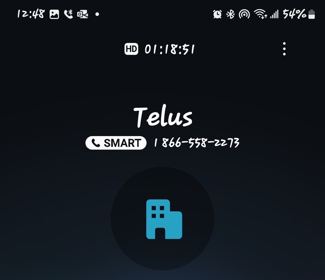 ClutchRes's tweet photo. @TELUSsupport been on hold for almost an hour and a half about a Billing issue. What is going on? Also can't book a call back online because the AI can't understand the word "Yes". Please help https://t.co/TAhMtUiud3