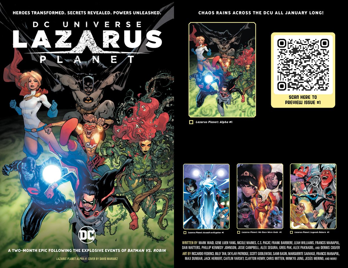 MultiverseHurst's tweet photo. Check out a preview for Lazarus Planet Alpha #1, in stores January 10, 2023! https://t.co/BsJnizFTiG