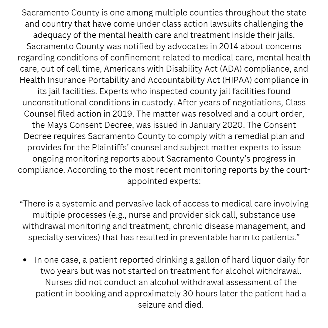 When <a href="/SacCountyCA/">Sacramento County</a> has their Mental Health Advisory Board saying don't build a mental health jail, maybe they should listen. Thank you <a href="/CorrineSako/">DrCorrine</a> for your words and guidance!!!