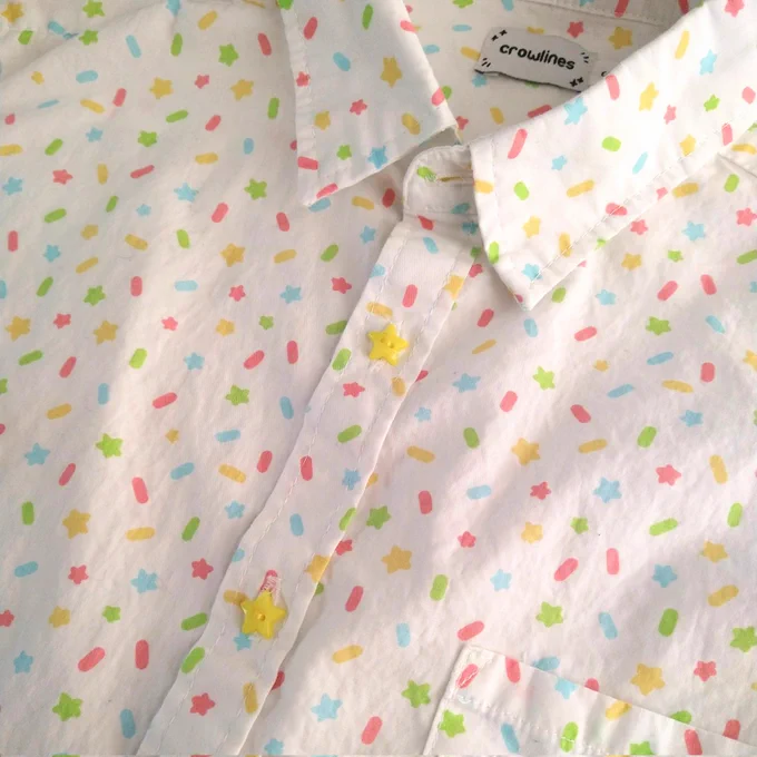 Vanilla Sprinkle button up  with star buttons  