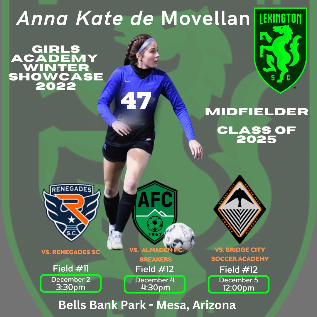 Excited for the GA winter showcase this weekend in Phoenix!! #gawintershowchase <a href="/LexingtonSC07GA/">Lexington Sporting 2007 - GA</a> <a href="/GAcademyLeague/">Girls Academy</a> <a href="/LexSporting/">Lexington Sporting Club</a> <a href="/sportinglex/">Lex Sporting Girl</a>