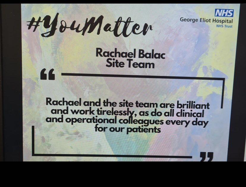So nice to be appreciated in what I can only describe as an incredibly difficult job, but working along my team makes it so much better. They are amazing and work so hard to ensure our patients are safe. #patientsafety #geh
