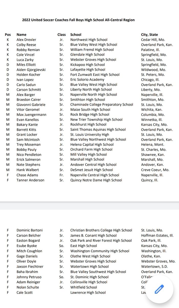 WhitfieldVSOC's tweet photo. Congratulations to @NolanSchulte3, who was named to the United Soccer Coaches Central - All Region team! https://t.co/B2p3reN2uC