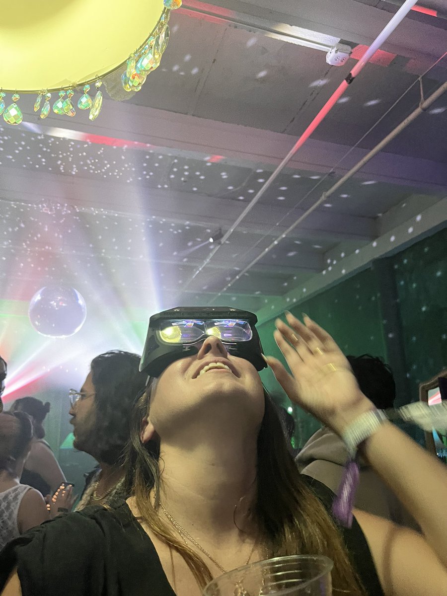 @PrismQTBIPOC3 pulled up with a curated mixed reality AR experience to <a href="/wavWRLD_/">wavWRLD</a> last night 🤯 and it was insaneeeeeeeee

We’re bringing the goggles back out tonight for the Underground Violet Rave at The Purple Bodega 11PM ET

brought to you by <a href="/AnimasXR/">AnimasXR</a>