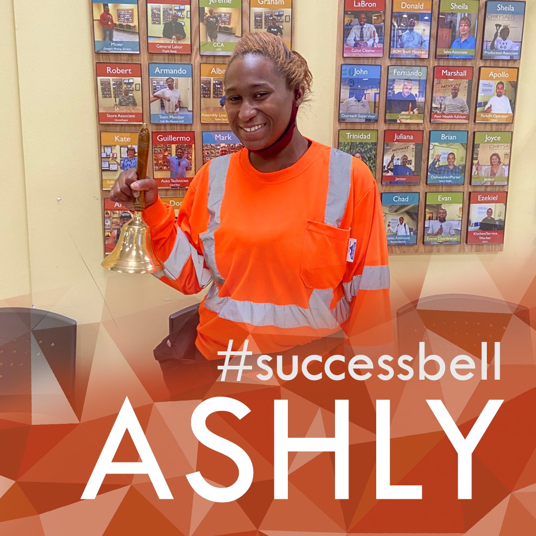 ChrysalisSoCal's tweet photo. Congratulations to Ashly, who rang the #SuccessBell at the #OC center! Ashly, who previously participated in the Chrysalis Roads program, was hired as a Roads Crew Supervisor. https://t.co/2WIa8Reobu