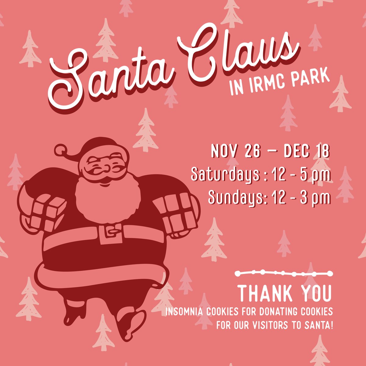 🎅 Santa Claus in IRMC Park 🎅 #DowntownIndiana
Saturday 12 - 5 pm and Sunday 12 - 3 pm

Enjoy Free Parking compliments of First Commonwealth Bank on Saturday.  Visit ow.ly/TeXN50LH3Ll for all the Festival details

#ItsAWonderfulLifeinIndianaPA #IndianaPA #SantaClaus