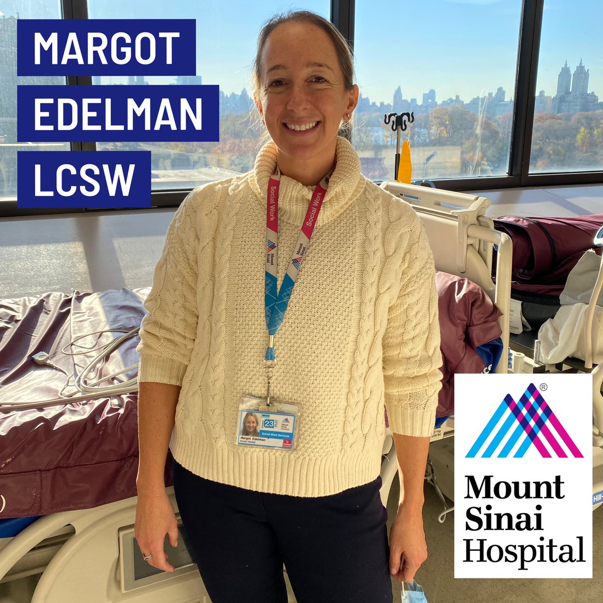 ⁣Margot Edelman, LCSW, has been working at MSH since 2008 &amp; has extensive experience working across inpatient medical settings. She is currently the primary social worker in the Transplant ICU at MSH. 
 ⁣
#socialworkers #socialwork #SocialWorkTwitter #mountsinainyc⁣