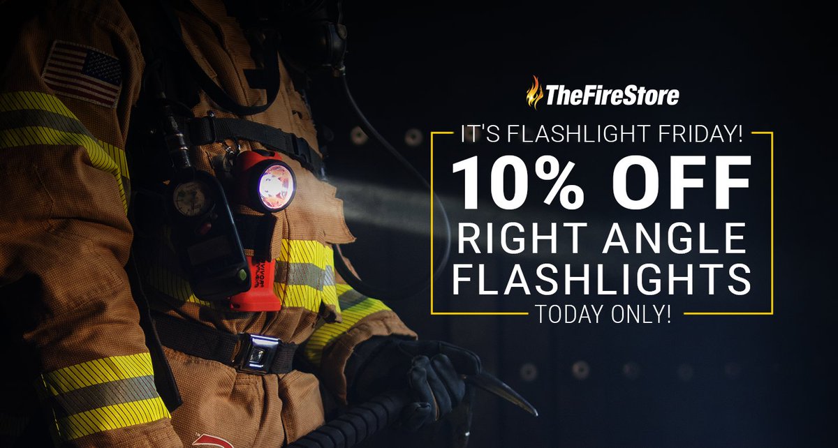 TheFireStore's tweet photo. It's Flashlight Friday! Today only, save 10% on right-angle flashlights! Just add to your cart for the discount. Save now! >> https://t.co/kiWDo7bAIf
#firefighter #firetruck #firedepartment #firehouse #firedept #firerescue #helmet #firegear #flashlights #streamlight https://t.co/la0LqcF4xH