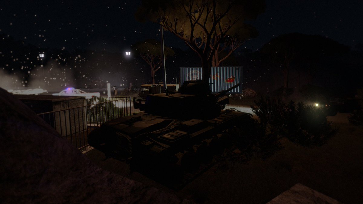 EditorGreek's tweet image. #Arma3 

Harbor being guarded by tanks. Weird containers slowly being escorted to it. Weird🤔:
steamcommunity.com/sharedfiles/fi…