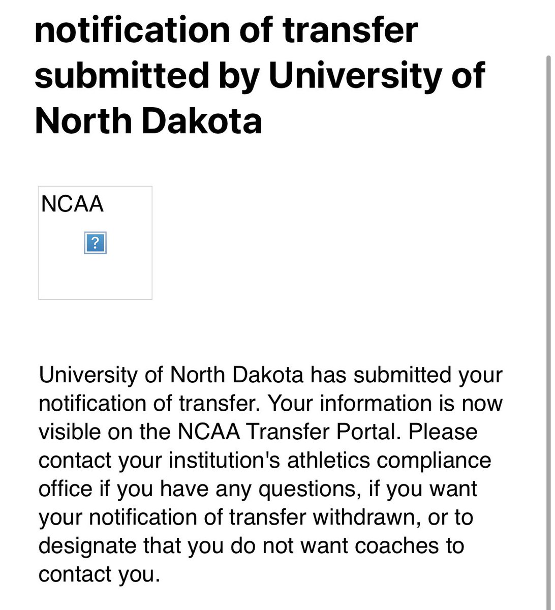 B_Lehman_'s tweet photo. I have decided to enter the transfer portal (4 yrs. eligibility remaining). With that being said I would like to thank everyone that has helped me along the way and all that the University of North Dakota has done for me. Can’t wait to find my new home! https://t.co/RqVtbnCr2B